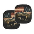 thumbnail image 3 of KUIFORTI 2Pcs Car Windshield Sun Shade, Universal Foldable Windshield Cover Sun Shade for SUV Trucks Sedan,Cool Design Auto Front Window Shade, Bear Mountain Fourth of July Flag, 3 of 5