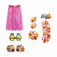 thumbnail image 4 of Traje de Falda Hawaiana Sunnimix Conjunto de Disfraces Luau 60cm Rosa, 4 of 8