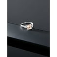 thumbnail image 5 of Gem Stone King 10K White Gold Peach Morganite and Moissanite 3 Stone Engagement Ring for Women (1.56 Cttw, Cushion 7MM, Gemstone October Birthstone), 5 of 5