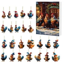Taicans 24 Days Christmas Advent Calendar ‌2025 with 24 Santa Hat Chicken Ornaments,Unique Holiday Home Decor,Daily Xmas Tree Countdown Decor,Fun Chickens Theme Gift for Adults & Kids‌