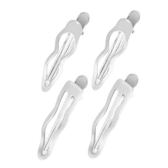 4 pinzas para el pelo onduladas plateadas, pinzas de cocodrilo vintage para estilo Y2K, accesorios para el pelo antideslizantes, regalo de cumpleaños para novias, niñas, mujeres, pinzas para el pelo c