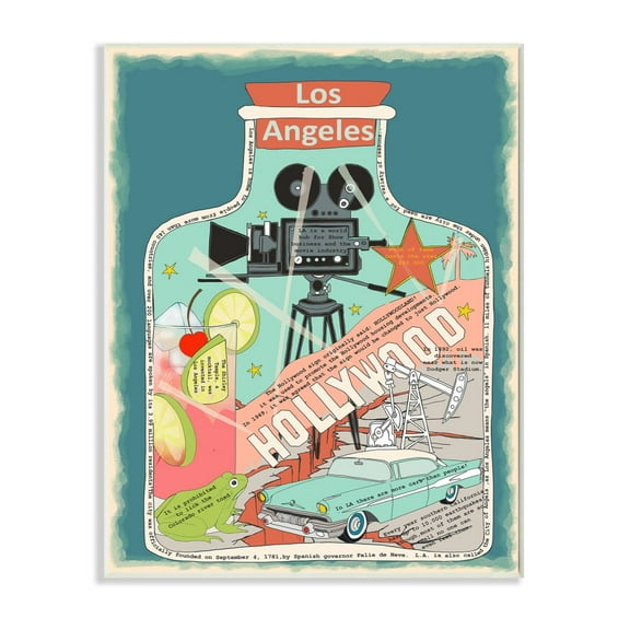 Stupell Industries Vintage City Jar Los Angeles California Fun Facts Graphic Art Unframed Art Print Wall Art, 13x19, by Sangita Bachelet
