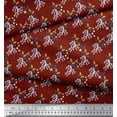 thumbnail image 3 of Soimoi Red Cotton Poplin Fabric Oak Leave & Berries Fruits Print Fabric by the Yard 42 Inch Wide, 3 of 3