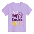 thumbnail image 4 of MIASHUI T-Shirt Graphique de Pâques à Manches Courtes pour Garçons, Confortable et Décontracté, Imprimé pour Filles, Violet, 12-13 Ans, 4 of 4