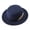 Navy, variant on MEICHEN Women Wool Hat Autumn Winter Ribbon With Wide Brim Lady Flat Top Jazz Caps