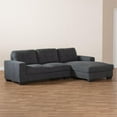 thumbnail image 5 of Baxton Studio Langley Modern and Contemporary Dark Grey Fabric Upholstered Sectional Sofa with Right Facing Chaise, 5 of 5