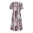 thumbnail image 6 of GaThRRgYP Tropical Leaf Print Round Neck Dress-Jungle Explorer,Women's Fashion Summer Print Short-sleeved V-neck Casual Dress Purple XXL, 6 of 8