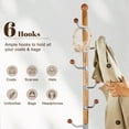 thumbnail image 6 of Wooden Coat Rack Stand, Vintage Natural Birch Wood Coat Racks Freestanding, Solid Coat Tree Stand with 14 Hooks, Classic Sturdy Coat Racks Hall Tree for Entryway, Office, 6 of 8