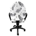 thumbnail image 3 of Feather Office Chair Slipcover, Style Quills in Watercolor Style Greyscale Tones Grunge Paint Splashes, Protective Stretch Decorative Fabric Cover, Standard Size, Dark Grey and White, by Ambesonne, 3 of 5