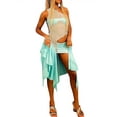 thumbnail image 4 of Coduop Women's Sexy One Shoulder Ruffles Sleeveless Mesh See-Through Bodycon Mini Short Dress, 4 of 7