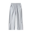 thumbnail image 4 of Miluxas Soft Pants for Girl Culottes Capris Wide Leg Palazzo Boho Pants Trousers Blue 15-16 Years, 4 of 6