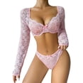 thumbnail image 1 of Gibobby Lenceria mujer sexy Conjunto de falda a cuadros para mujer con ribete de encaje y falda(Rosa, CH), 1 of 5