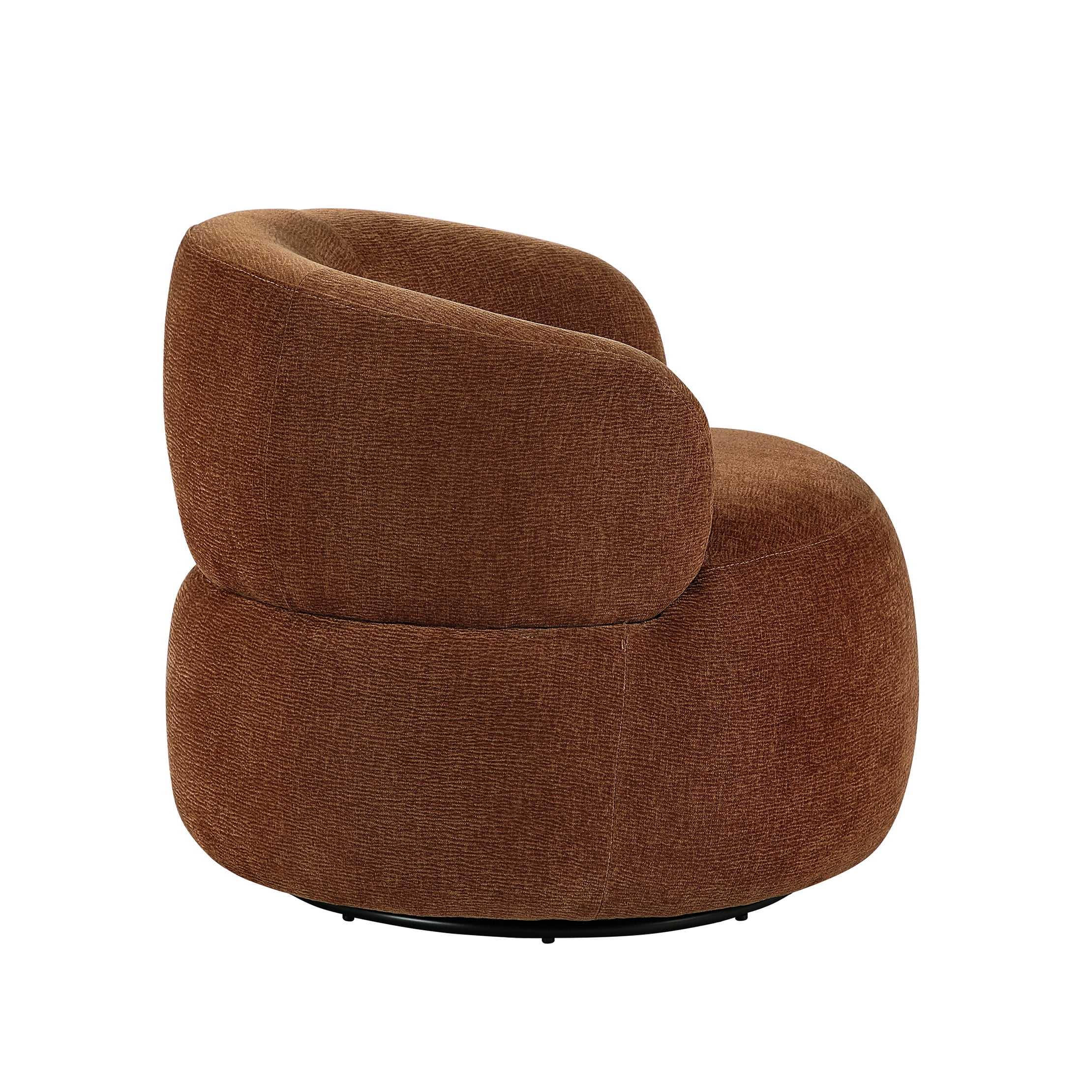OakvillePark Cressida Chenille Round Swivel Chair, Rusty Orange