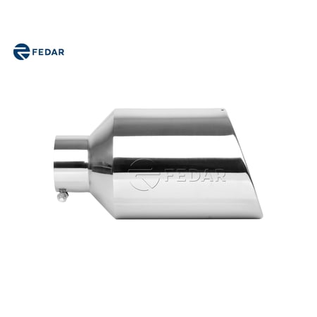 Fedar 4 inch Inlet 8 inch Outlet 15 Long Rolled End Angle Cut Truck Exhaust Tip Pipe