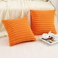 thumbnail image 4 of Pallene Faux Fur Plush Fall Throw Pillow Covers 24x24 Set of 2, Luxury Soft Fluffy Striped Decorative Pillow Covers for Sofa, Couch, Living Room, Burnt Orange, 4 of 16