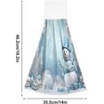thumbnail image 3 of Coolnut Christmas Snowman Kitchen Hanging Towel Set 2 Pcs Dish Cloths Hand Towels Soft Absorbent Durable Coral Velvet Tie Towels 12x17 in for Bathroom Laundry Room Decor Washcloth Gift, 3 of 7