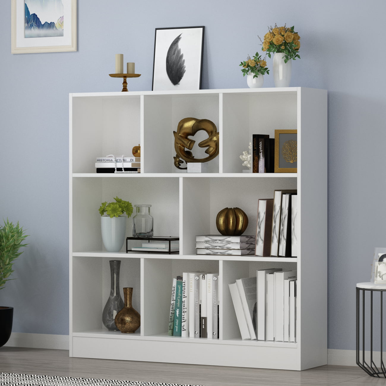 8 Cube Bookcase Home Display Storage Organizer Shelf Cabinet Open Shelves Rack 