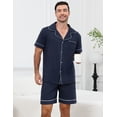 thumbnail image 3 of Men’s Cotton Pajamas Set - Button-Down Shirt & Pants with Pockets, Soft Breathable Sleepwear & Loungewear, Sizes S-2XL, 3 of 11