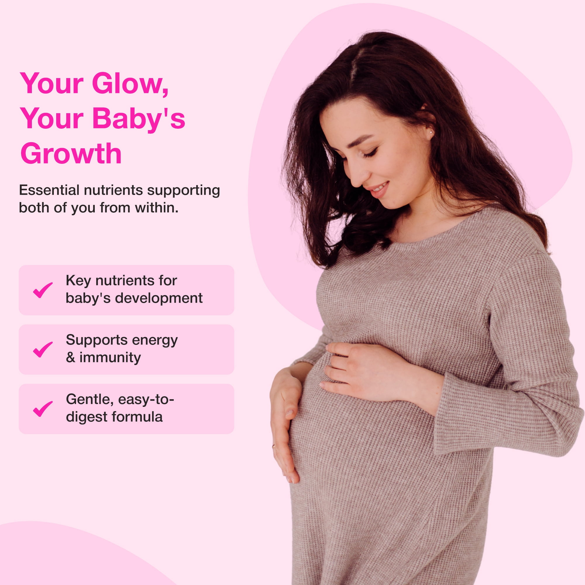 Baby Blues Prenatal Vitamins for Women, Prenatal Gummies with DHA and Folic Acid for Pregnancy, 60 Count