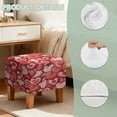 thumbnail image 7 of Jiueut Heart Pattern Ottoman Slipcover, Anti Slip Square Footstool Cushion with Elastic Bottom Washable Foot Stool Protection Universal Fit for Most Footrest Sofa Valentine's Day Decor, 7 of 7