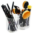 thumbnail image 4 of Soidarity Caja de almacenamiento de cosméticos con 2 ranuras, organizador de maquillaje, tarro de baño, bastoncillo de algodón, almohadilla de Bolsas de maquillaje, 4 of 6