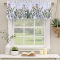 thumbnail image 3 of 2 Pack Valances for Windows, Purple Flowers Window Valances for Living Room/Bedroom/Bathroom, Botanical Watercolor Wildflowers Floral Light Filtering Kitchen Curtain Valance 54"W x18" L, 3 of 9