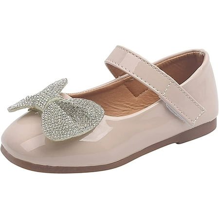 

Baby Girls Sandals Soft Sole Leather Sandals Rhinestone Bowknot Non-Slip Dress Shoes for Toddler/Little Kid/Big Kid