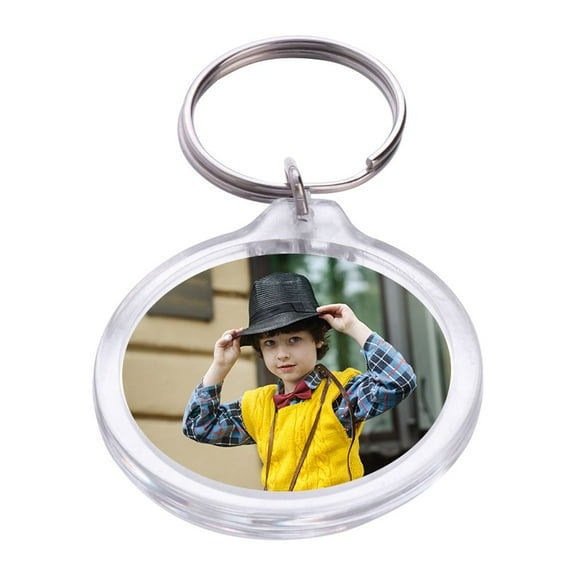 FRCOLOR DIY Photo Frame Keychain with Acrylic and Metal Blank Insert for Hanging Keys Pieces White