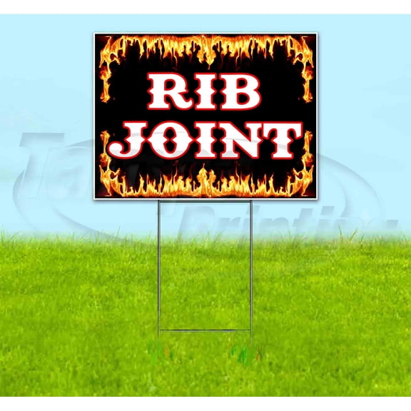 Rib Joint (18" x 24") Yard Sign, Includes Metal Step Stake