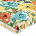 thumbnail image 5 of Jordan Manufacturing 44" x 21" Mojo Squash Multicolor Stripe and Reesa Squash Multicolor Floral Reversible Rectangular Outdoor Chair Cushion with Ties and Hanger Loop, 5 of 12