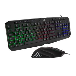 Pack Teclado + Ratón - Gaming 4 piezas negro iluminado ratón