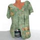 thumbnail image 4 of Blusas de Manga Corta para las Mujeres con Cuello en V Impreso Suéter Casual Top, Blusas para las Mujeres Casual, 4 of 5
