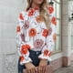 thumbnail image 4 of Camisa estampada floral para mujer, camisa de manga larga para mujer, camisa de manga acampanada para mujer, camisa de manga larga ultra sensible, 4 of 8