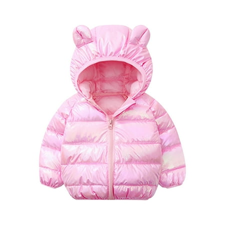 

RPVATI Toddler Baby Child Children Kids Hooded Padded Long Sleeve Coat Zip Up Colorful Outerwear Ears Winter Warm Clothes 1Y-5Y