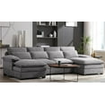thumbnail image 5 of Tabaray Polyester Modular U Shaped Convertible Sectional Sofa with Double Cushions, Gray, 5 of 9