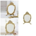 thumbnail image 4 of pitrice Retro Style Embossed Resin Golden Makeup Mirror Tabletop Dresser Mirrors, 4 of 8
