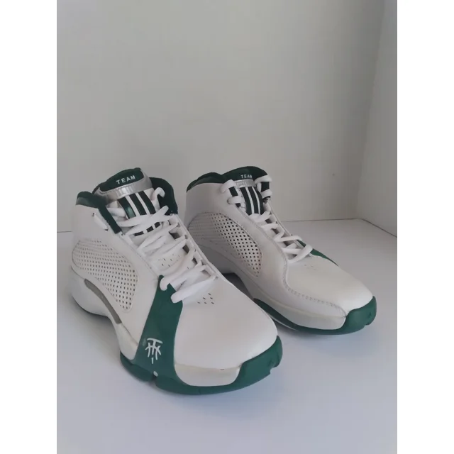 Adi - das Team Signature Basketball Shoes White Green High Top Sneakers