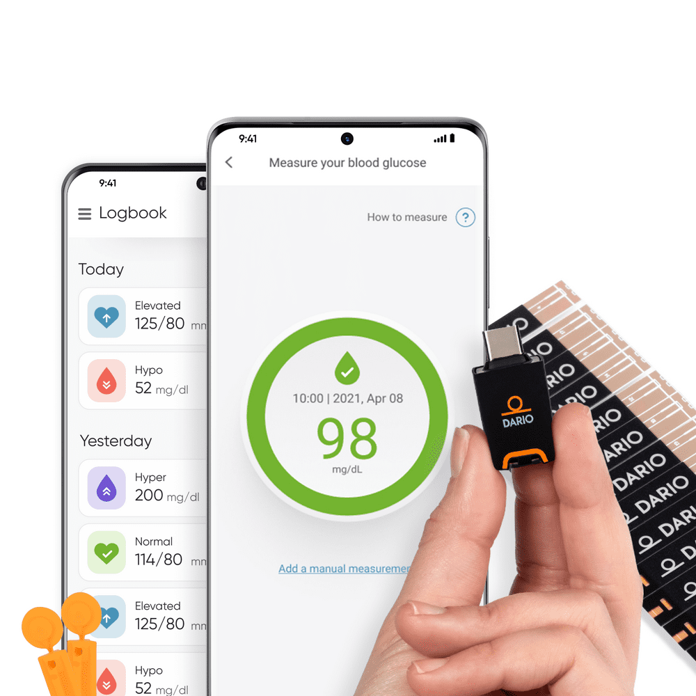 Dario Blood Glucose Monitor Kit Test Your Blood Sugar Levels and