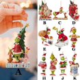 thumbnail image 4 of Gran oferta Adornos de árbol de Navidad colgante de monstruo verde acrílico adornos de Navidad planos para decoración de fiesta de Navidad, 4 of 4