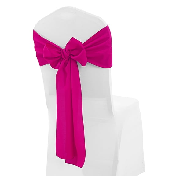 Wedding Linens Inc. (10 pcs) 8" x 108" Polyester Premium(200 GSM) Cotton Chair Sashes for Wedding, Events, Party Décor use - Fuchsia