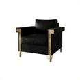 thumbnail image 3 of Castle Place Comtemporary Glam Velvet Upholstered Armchair, Black, 3 of 8