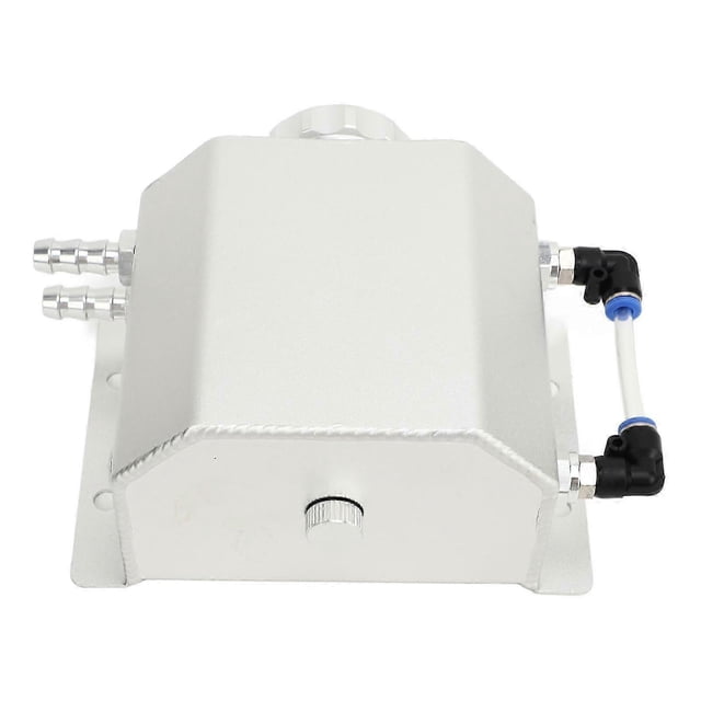 Universal 1L Engine Coolant Expansion Tank Aluminum Alloy Overflow Reservoir Bottle Silver