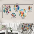thumbnail image 4 of Designart "Triangular Geometry In Vintage Rebirth" Geometric Round Wall Art Set Of 5 - Blue Modern For Bedroom Wall Art Set, 4 of 6