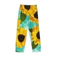 thumbnail image 5 of Disketp Yellow Sunflowers With Green Leaves Men'S Pajama Pants - Ultra Soft Fleece Sleep And Lounge Pants (Size: S-Xxl), 5 of 9