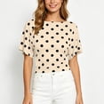 thumbnail image 2 of hlysgo Womens Short Sleeve Tops Casual Tie Back Cinched Waist T Shirts Summer Trendy Boat Neck Blouse Khaki,L, 2 of 6