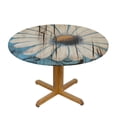 thumbnail image 3 of JEUXUS  Rustic Daisy Round Tablecloth Vintage Flower on Wood Grain Board Circle Table Cloth Cabin Country Style Table Cover Heat Resistant for Kitchen Dining Indoor Outdoor Farmhouse Decor, 3 of 7