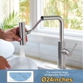 thumbnail image 4 of Wowow 3 Modes Single Handle Pull Down Sprayer Kitchen Faucet with Soap Dispenser in Brushed Nickel, 4 of 9