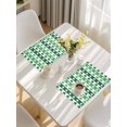 thumbnail image 5 of St. Patrick's Day Placemats Set of 12, Green Irish Lucky Clovers Stripes Placemats for Dining Table, Place Mats for Kitchen Tabletop, Waterproof Wipeable Dining Table Mats Set, 5 of 9