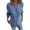 Blue L, variant on Women Shirt Lapel V-Neck Long Sleeve Button Down Shirt Tops with Patch Pocket Solid Color Regular Fit Casual Tops