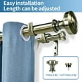 thumbnail image 2 of Urbanest Semplice Flat Button 1" 5/8" Double Drapery Curtain Window Rod Set - 48" to 84", Antique Brass, 2 of 6